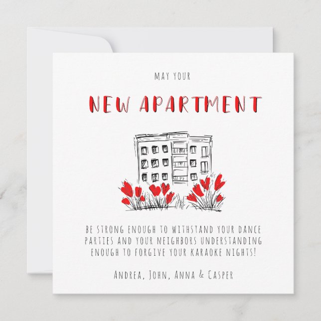 Tarjeta Festiva Felicidades Por Tu Nuevo Apartamento (Anverso)