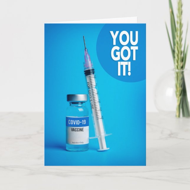 Tarjeta Festiva Felicidades por tu vacunación Covid 19 (Anverso)