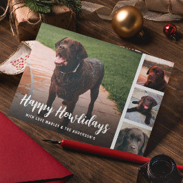 Tarjeta Festiva Felicidas Navideñas Collage de Fotos de Mascotas
