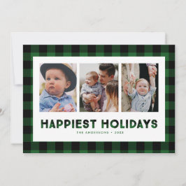 Tarjeta Festiva Felicísimas Fiestas Cuadro Verde de Búfalo Foto