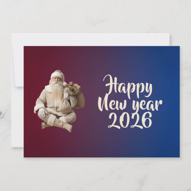 Tarjeta Festiva Felicitación fuerte año nuevo  (Anverso)