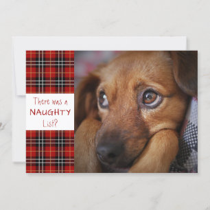 Tarjeta Festiva Felicitación personalizada de cuadros rojos travie