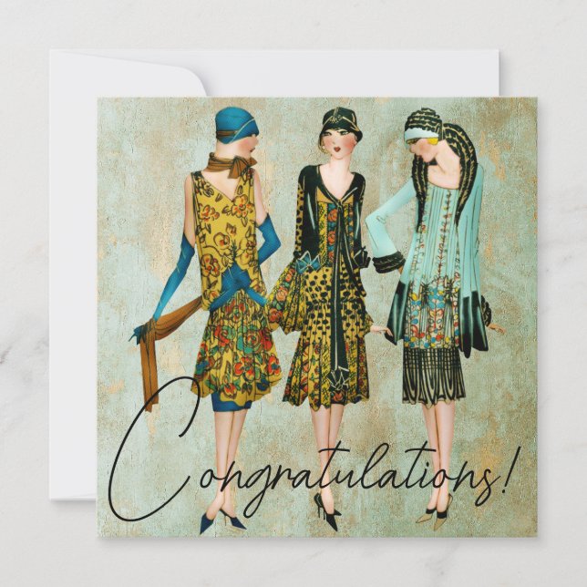 Tarjeta Festiva ¡Felicitaciones a las mujeres de la época de los 3 (Anverso)
