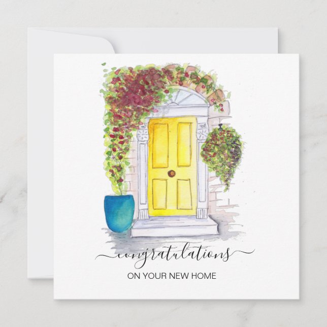 Tarjeta Festiva felicitaciones a su nuevo agente inmobiliario (Anverso)