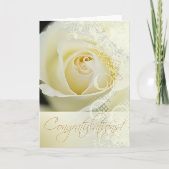 Tarjeta Festiva Felicitaciones Boda Bridal Lace Rosa (crema) (Anverso)