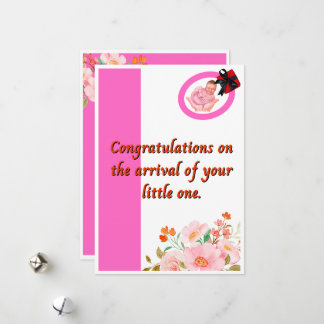 Tarjeta Festiva Felicitaciones con motivo de un chica recién nacid