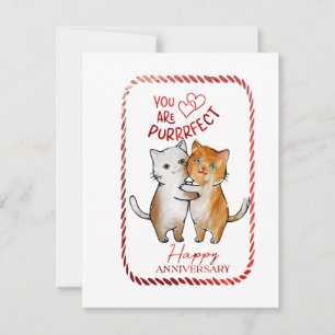 Tarjeta Festiva Felicitaciones de aniversario eres Purrfecto