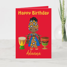 Tarjeta Festiva Felicitaciones de cumpleaños africanas 