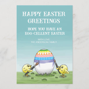 Tarjeta Festiva Felicitaciones de Pascua egregiamente egg-cellente