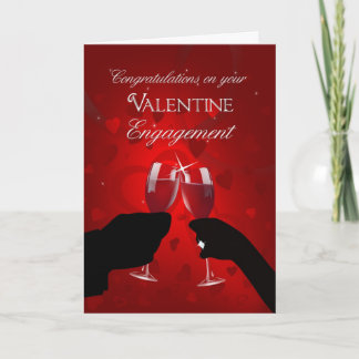 Tarjeta Festiva Felicitaciones El día de San Valentín Engagement