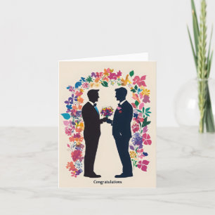 Tarjeta Festiva Felicitaciones Flores de bodas gay