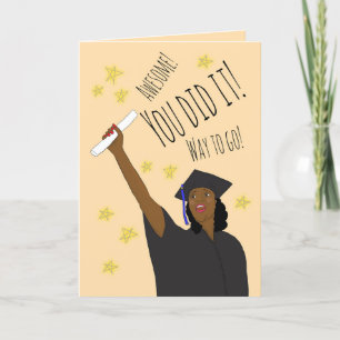 Tarjeta Festiva Felicitaciones Grad afroamericana