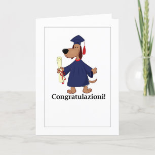 Tarjeta Festiva ¡Felicitaciones! - Graduación del tapón de perro y