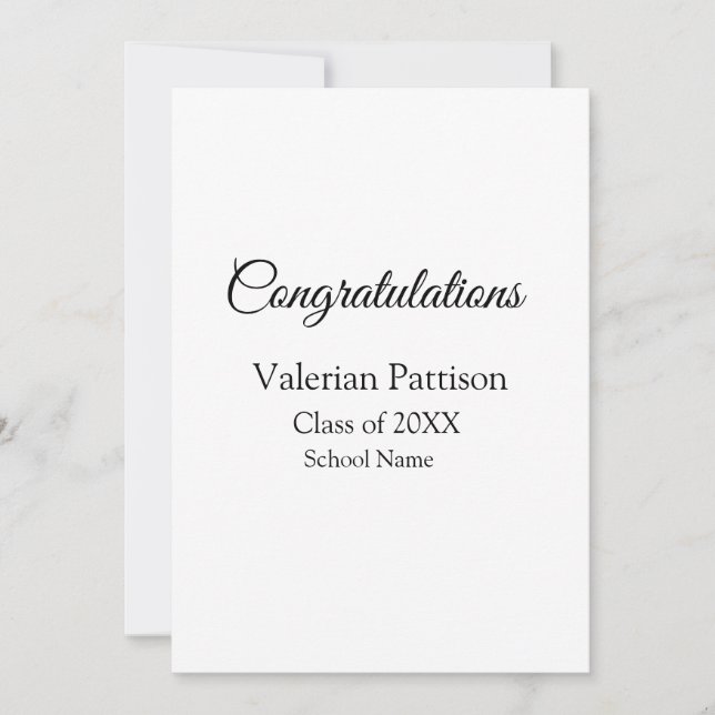 Tarjeta Festiva Felicitaciones graduado agregar nombre de escuela  (Anverso)