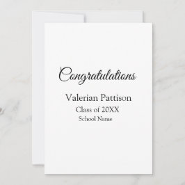 Tarjeta Festiva Felicitaciones graduado agregar nombre de escuela 