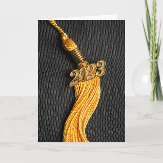 Tarjeta Festiva Felicitaciones Graduado Clase de 2023 Tassel (Anverso)