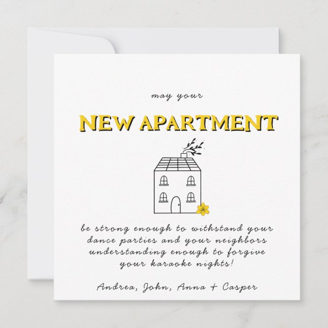Tarjeta Festiva Felicitaciones minimalistas En Su Nuevo Apartament (Anverso)