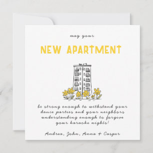 Tarjeta Festiva Felicitaciones minimalistas En Su Nuevo Apartament