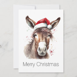 Tarjeta Festiva Felicitaciones Navideñas del Oeste con Burro Alegr