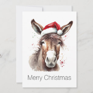 Tarjeta Festiva Felicitaciones Navideñas del Oeste con Burro Alegr