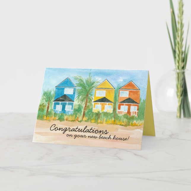 Tarjeta Festiva Felicitaciones New Beach House Real Estate (Anverso)