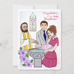 Tarjeta Festiva Felicitaciones por el bautizo del bebé