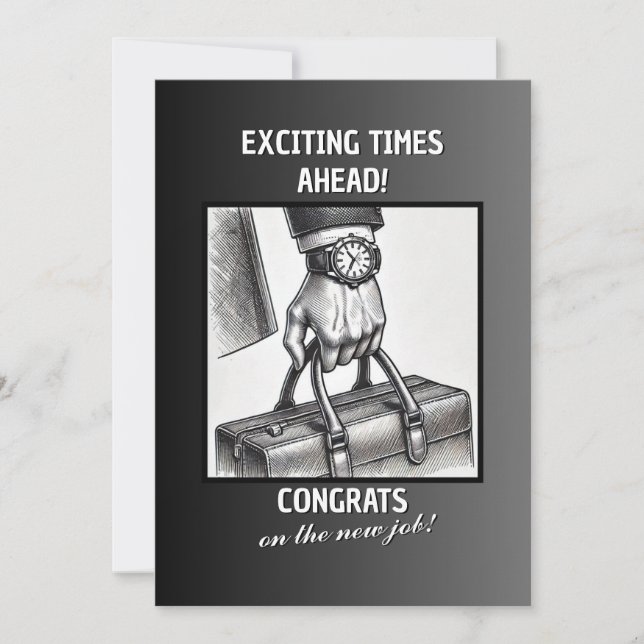 Tarjeta Festiva Felicitaciones por el nuevo trabajo (Anverso)
