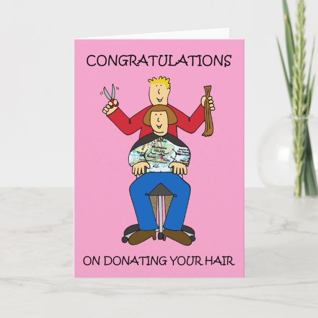Tarjeta Festiva Felicitaciones por la donación de cabello (Anverso)