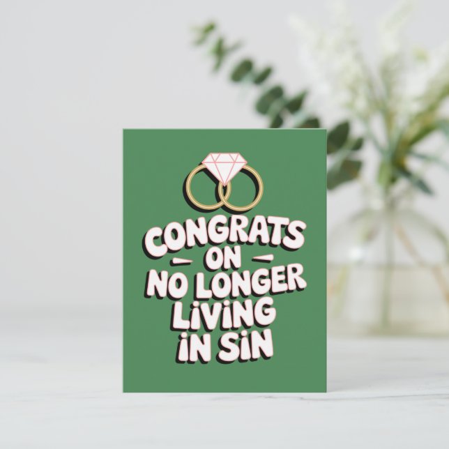 Tarjeta Festiva Felicitaciones Por No Vivir En Un Boda Gracioso (Anverso de pie)