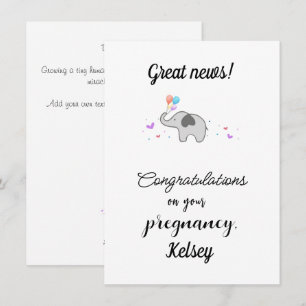 Tarjeta Festiva Felicitaciones Por Su Embarazo, Personalizable