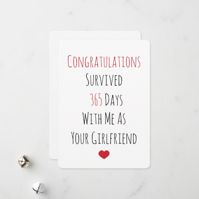 Tarjeta Festiva Felicitaciones Superadas 365 Días (Anverso/Reverso In Situ)