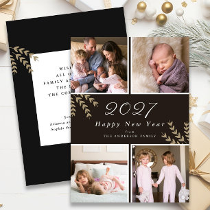 Tarjeta Festiva Feliciz Año Nuevo Fotocolage