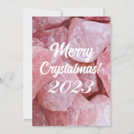 Tarjeta Festiva Feliciz Cristalnavidad 2023 Cuarzo Rosa Rosa Crist