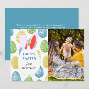 Tarjeta Festiva Feliciz Fotografía de Pascua con Patrones Modernos