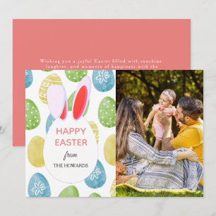 Tarjeta Festiva Feliciz Fotografía de Pascua con Patrones Modernos