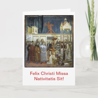 Tarjeta Festiva ¡Felix Christi Missa Nativitatis Siéntate! Scida
