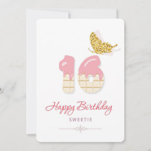 Tarjeta Festiva Feliz 16º cumpleaños