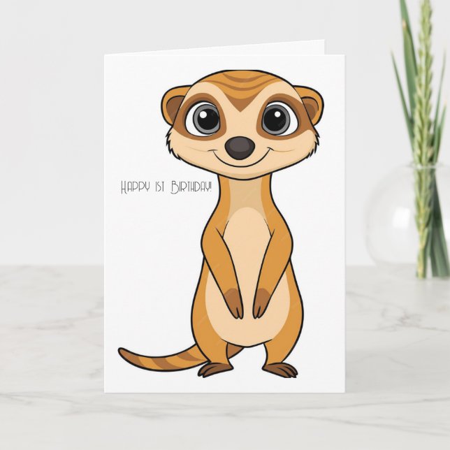 Tarjeta Festiva Feliz 1er cumpleaños (Anverso)