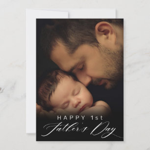 Tarjeta Festiva Feliz 1er Día del Padre Elegante foto de guión