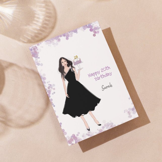 Tarjeta Festiva Feliz 20 cumpleaños, moda, (Subido por el creador)