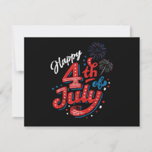 Tarjeta Festiva Feliz 4 de julio Cool Día de la Independencia Patr