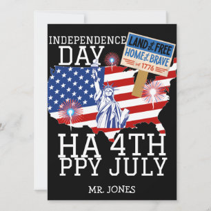 Tarjeta Festiva Feliz 4 de julio Día de la Independencia de Estado