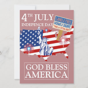 Tarjeta Festiva Feliz 4 de julio Día de la Independencia de Estado