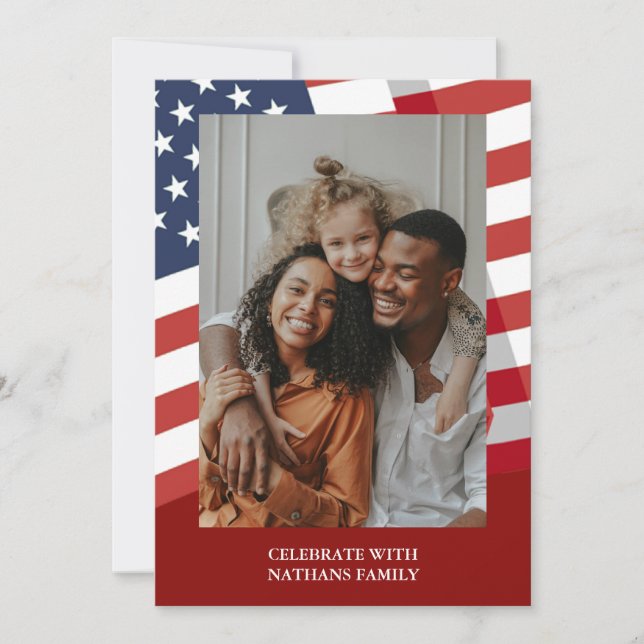Tarjeta Festiva Feliz 4 de julio, Día de la Independencia, foto (Anverso)