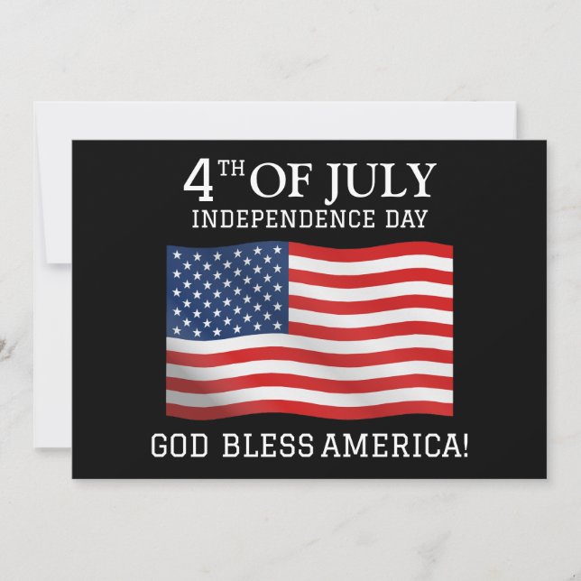 Tarjeta Festiva Feliz 4 de julio, fiesta del Día de la Independenc (Anverso)