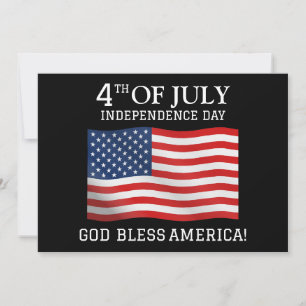Tarjeta Festiva Feliz 4 de julio, fiesta del Día de la Independenc