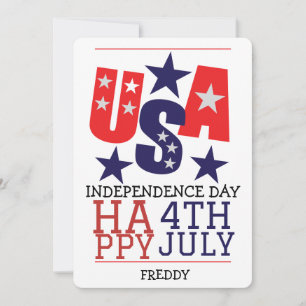 Tarjeta Festiva Feliz 4 de julio, fiesta del Día de la Independenc