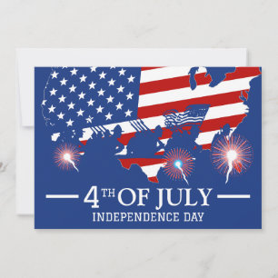 Tarjeta Festiva Feliz 4 de julio, fiesta del Día de la Independenc