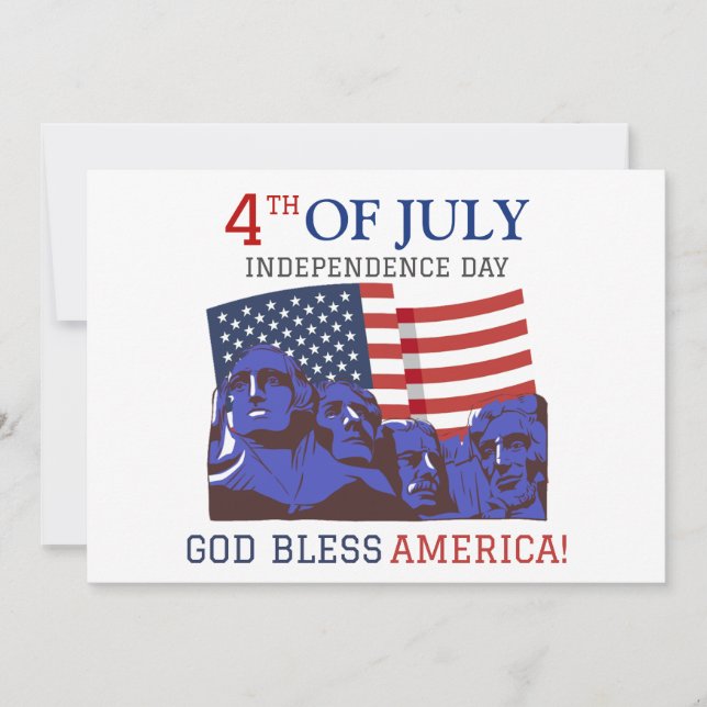 Tarjeta Festiva Feliz 4 de julio, fiesta del Día de la Independenc (Anverso)