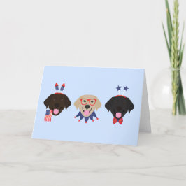 Tarjeta Festiva Feliz 4 De Julio Labrador Recupera Perros